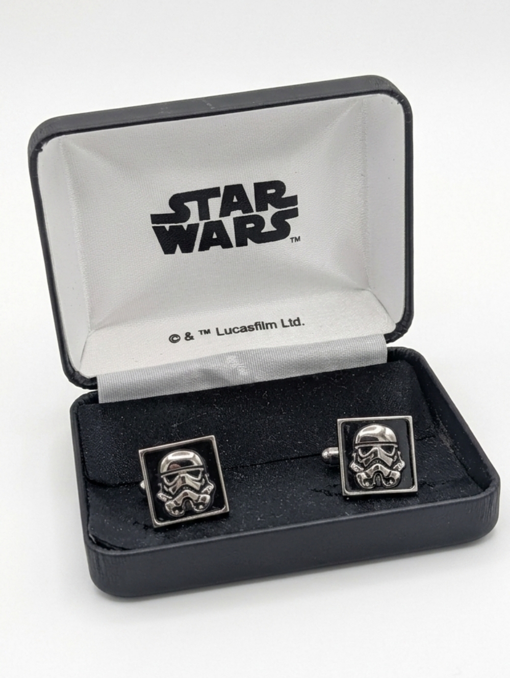 Official Star Wars Stormtrooper Square Silver-Tone Cufflinks with Original Gift